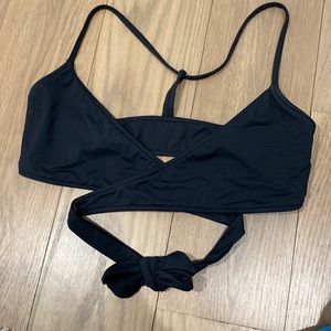 Black crossover bikini top